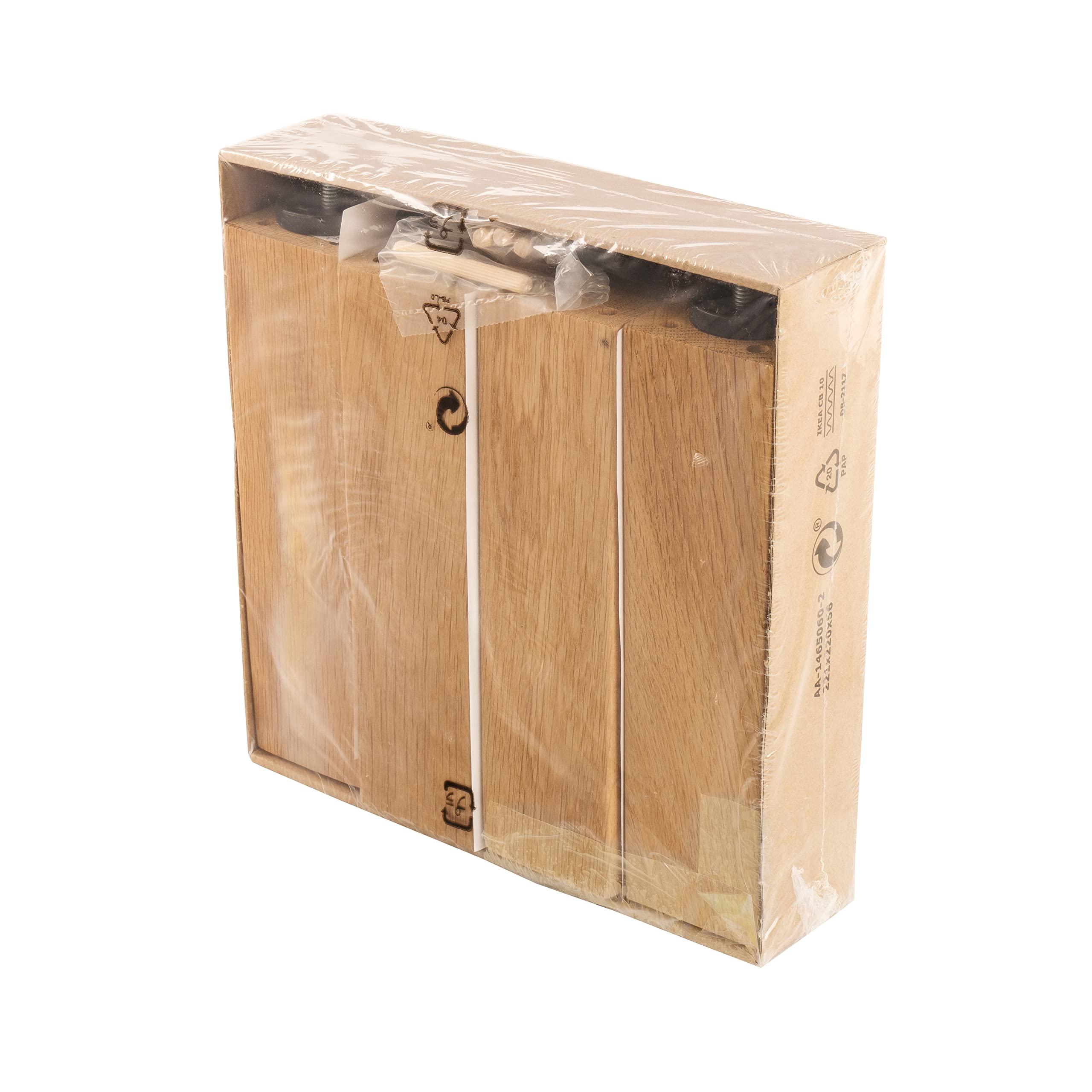 IKEA BURFJORD Solid Oak Wooden Bed Riser Legs, 20cm, 20 x 5.5 x 5.5 cm, 202.996.93 - Pack of 4