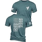 Nine Line Shark Flag T-Shirt, Patriotic American Flag Shirt for Men, USA Made Shark Graphic Tee, 9 Line Apparel, USA Shirt