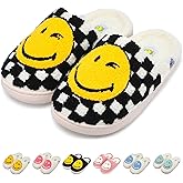 SMILEYWORLD® Kids Slippers丨Boys Girls Smiley Face House Slippers丨Winter Warm Soft Plush Indoor Outdoor Memory Foam Fuzzy Flat Slides丨Comfy Slip-on Shoes