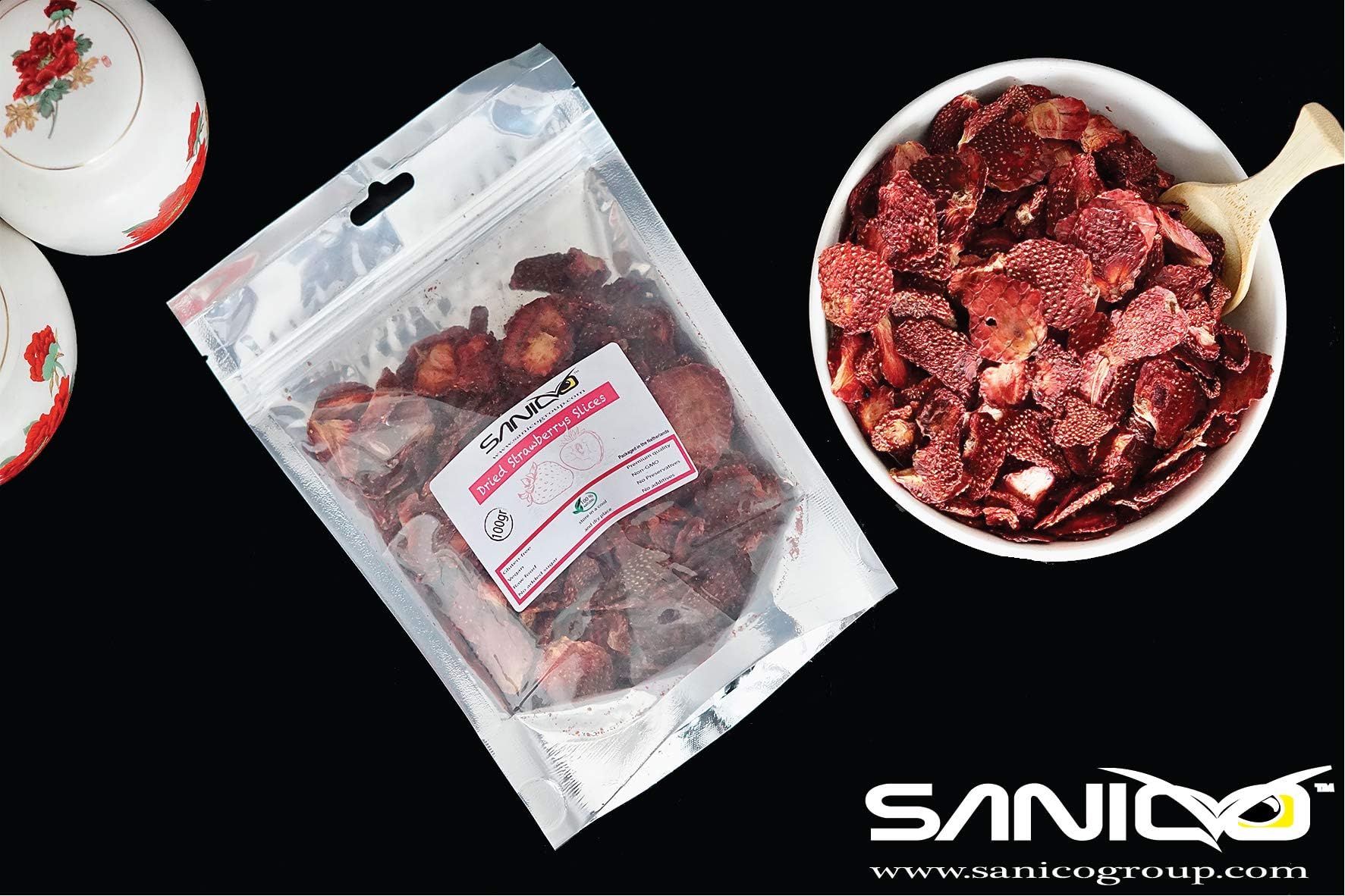Dried Strawberry Slices Unsweetened, Air-Dried (not Freeze-Dried), 100% Fruit & Pure, Raw(200Gr)