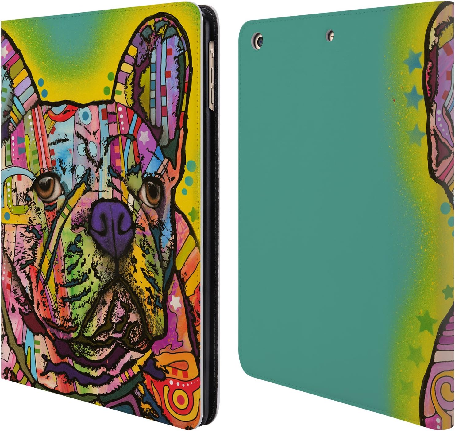 Official Dean Russo French Bulldog Dogs Leather Book Wallet Case Cover For Apple iPad Air