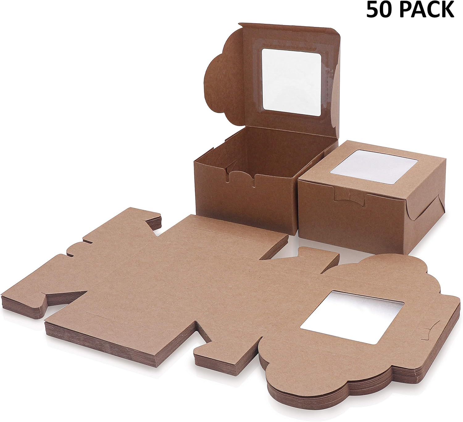 Ustensiles A Patisserie Patisserie Mini Gateau Emballage A Emporter Boite Patisserie Pour Donut Boite Gateau Dessert Et Tarte Boite Papier Kraft Marron Avec Fenetre Transparente 10 16 X 10 16 X 5 7 Cm