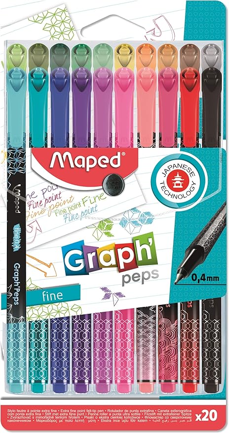 Maped Peps Premium Pennarelli Punta Fine Metallizzata 0,4 Mm - Confezione 8 Colori - 4