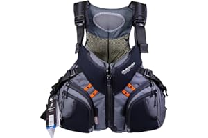 Stohlquist Men's Fishing Vest - USCG and Transport Canada Approved PFD, Adjustable Swim Vest with Multi-Pockets for Kayaking 