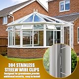 lmytdo Greenhouse Glass Clips 50 Pcs Stainless Steel Fixings 80x32mm view 5