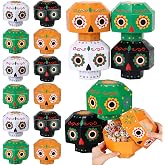 Marspark 24 Sets Día De Los Muertos DIY Craft, Sugar Skull Treat Boxes | Day of The Dead Candy Boxes, Day of The Dead Altar Decorations, Mexican Party Favor, Art Supplies, Halloween Party Favor