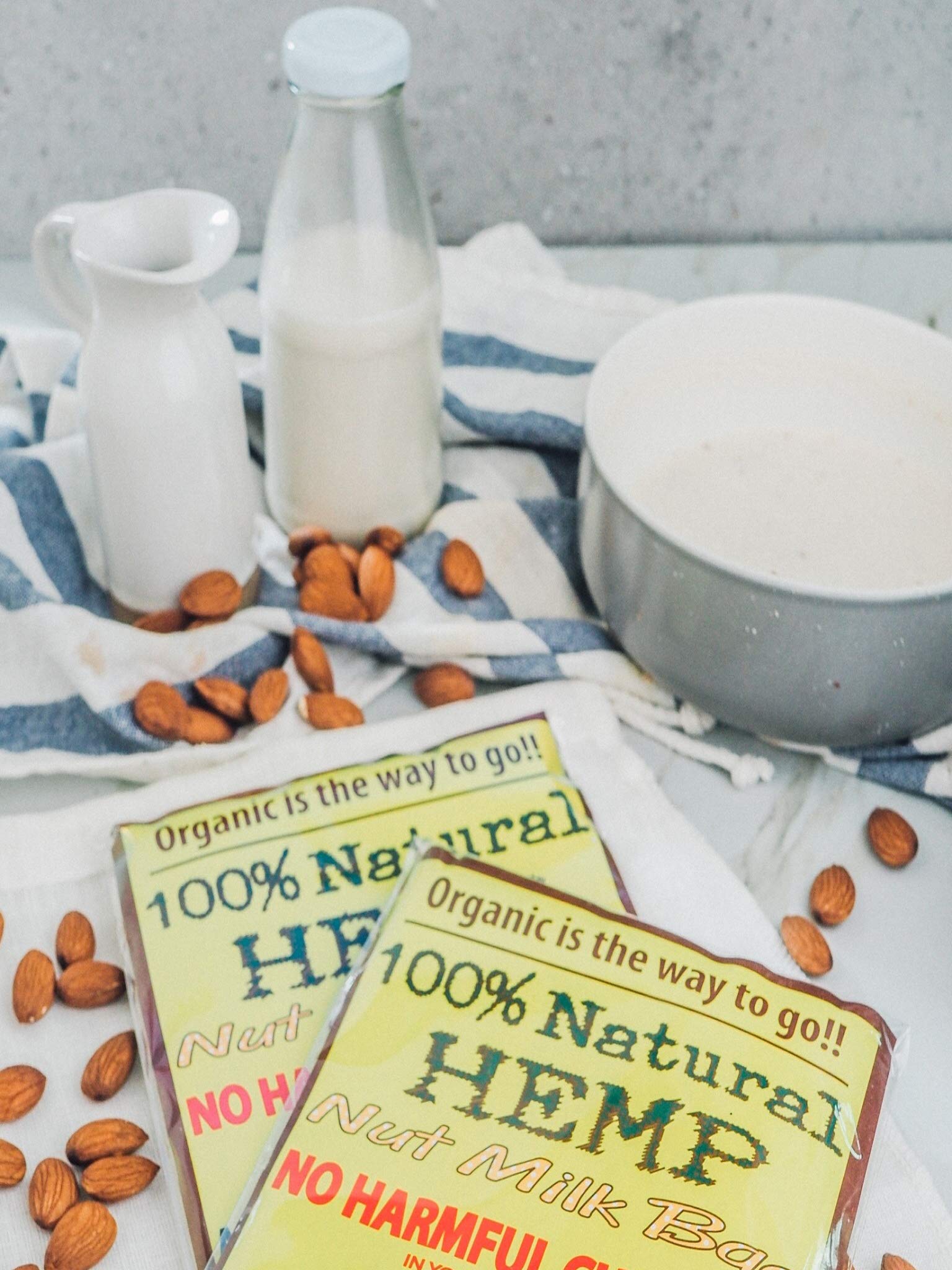 P&F Hemp Nut Milk Bag Reusable All Natural No More Microplastic and