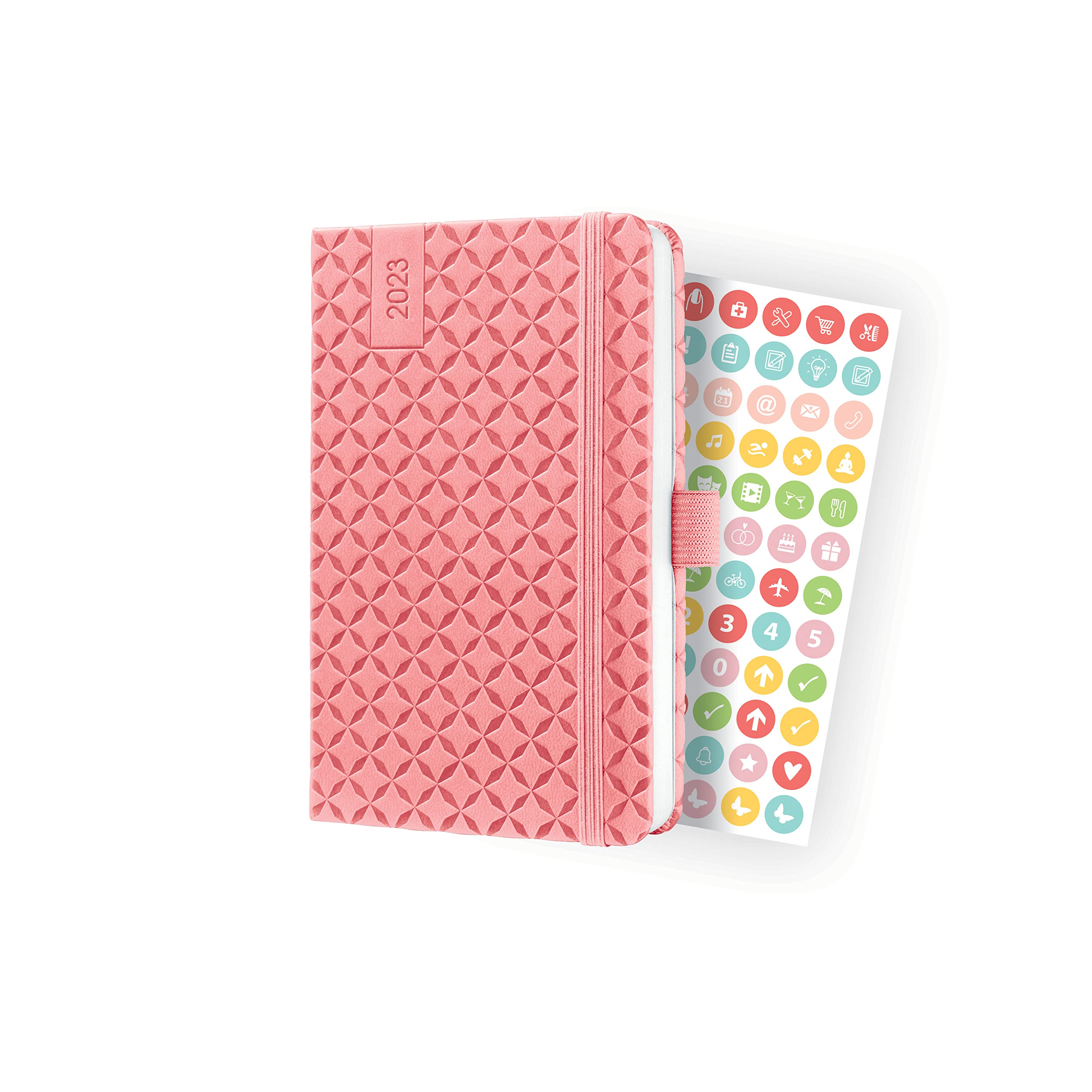 SIGEL J3110 Jolie Weekly diary 2023 - hardcover - 9,5 x 15 cm - 174 pages - rose