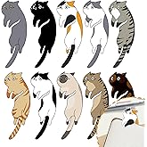 TwoDays Cute Cat Bookmarks for Reading Women, Gifts for Book Lovers, Book Accessories for Bookish, Cat Party Favors (Set of 10, 5'' X 2'')