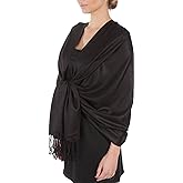 Sakkas Large Soft Silky Pashmina Shawl Wrap Scarf in Solid Colors