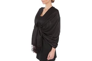 Sakkas Large Soft Silky Pashmina Shawl Wrap Scarf Stole in Solid Colors