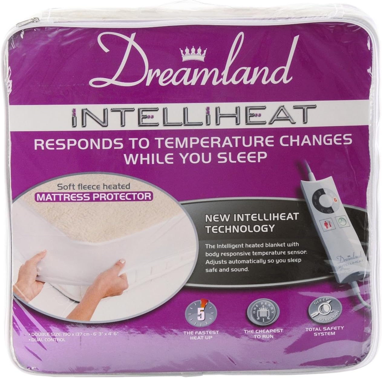 Dreamland Intelliheat Premium Fleece Mattress Protector [Bed size