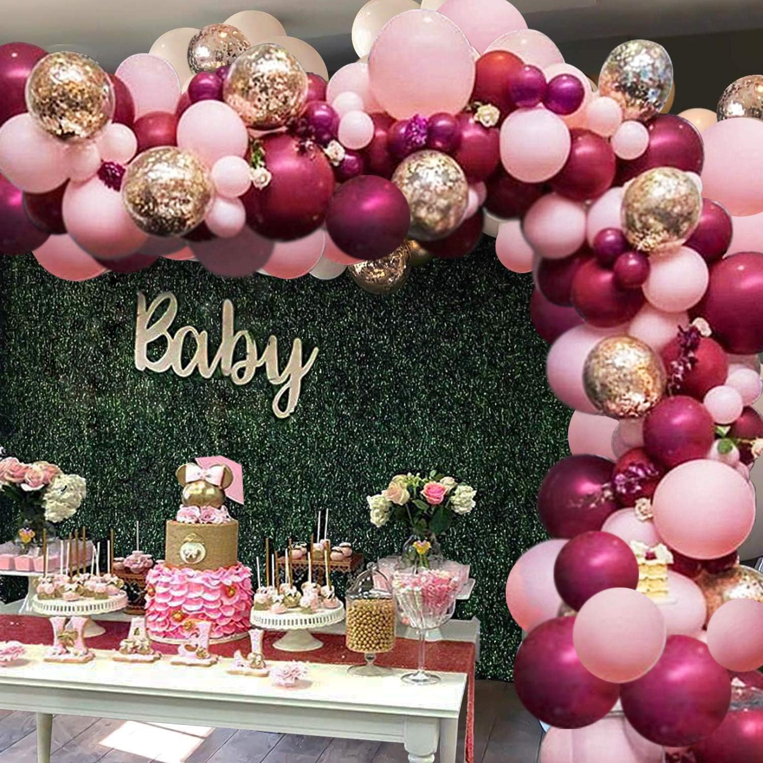 balloon arch for girl baby shower