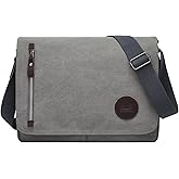 ZHIERNA Canvas Satchel Messenger Bag for Men Women, Vintage Shoulder Crossbody 13.3" Laptop Bag for Work Travel