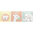 tiny ideas Pastel Animal Canvas Artwork - Be Brave, Be Kind, Be Humble, Gender Neutral Nursery Wall Décor, Gift For New And Expecting Parents, Set of 3