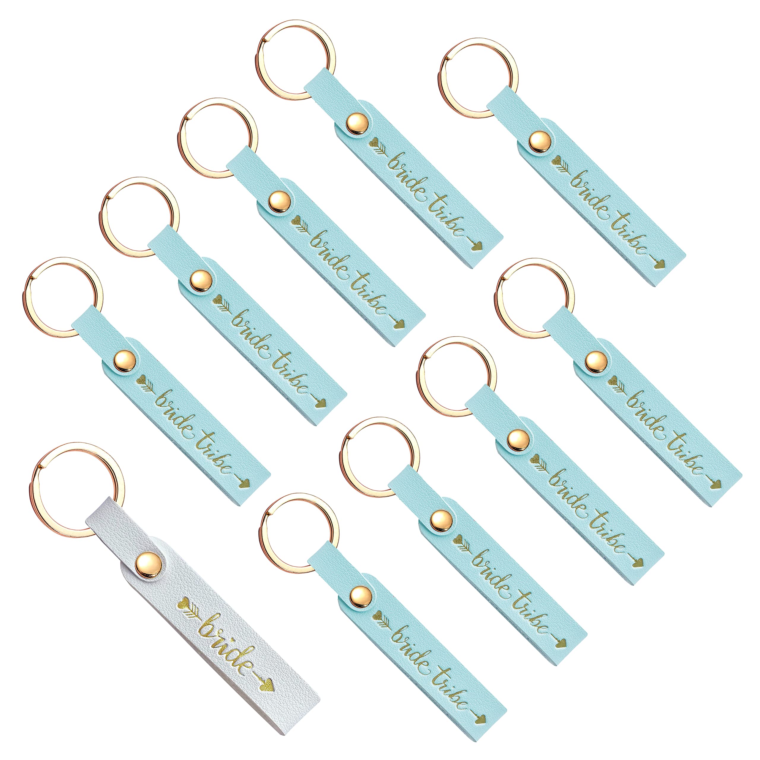 LADY&HOME 10pcs Hen Party Accessories Keychains Bridesmaid Proposal Gifts Keychains for Bride Tribe(Blue)