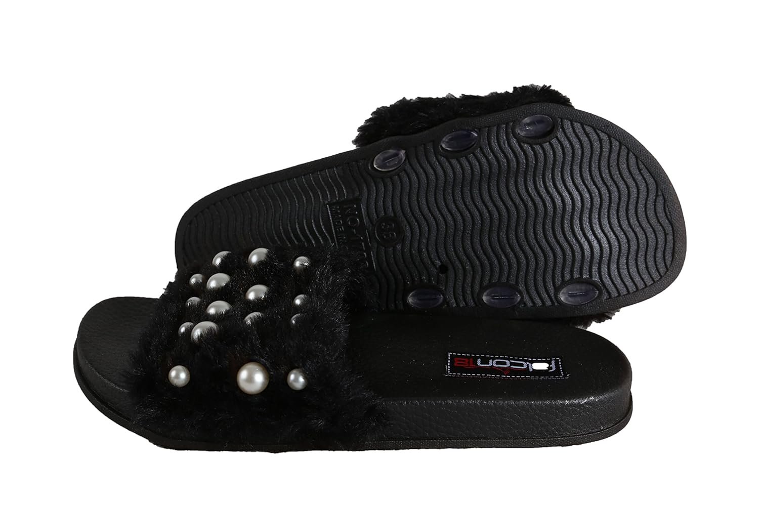 falcon18 women's casual soft furr slippers and flip flop