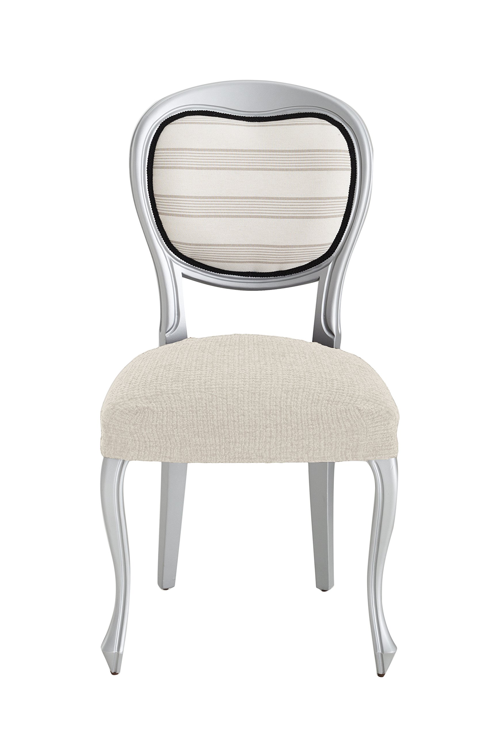 Eysa Dorian bielastic chair cover, pack 2, colour 00-ecru, Chenille, 33 x 4 x 22 cm