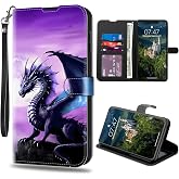 CAPAUNVDA for Samsung Galaxy A16 5G Wallet Case with Credit Card Slots Holder, PU Leather Shockproof RFID Blocking Cover for Samsung Galaxy A16 5G,Purple Dragon