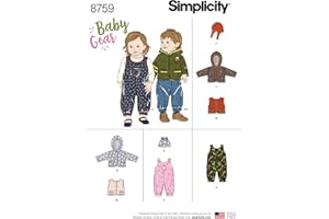 Simplicity Baby's Jacket, Vest, Hat, and Overalls Sewing Patterns, Sizes XXS-L