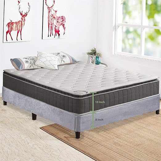 Amazon Com Pillow Top Pocketed Coil Orthopedic Mattress And Box