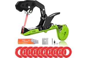 SWANSOFT Plant Tying Machine, Lightweight Plant Vine Tying Tape Machine Tool, Plant Tape Gun for Tomatoes, Grapes and Vegetable Garden, Come with 10000pcs Staples 10 Rolls (Green)