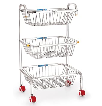 Priya Unique Stainless Steel Delsi Fruit, Vegetable Trolley
