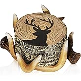 Deer Antlers Coaster Set of 6 – Handcrafted Deer Antler Decor and Man Cave Gifts for Men - 6 Full Size Deer Antlers Coasters for Man Cave Décor