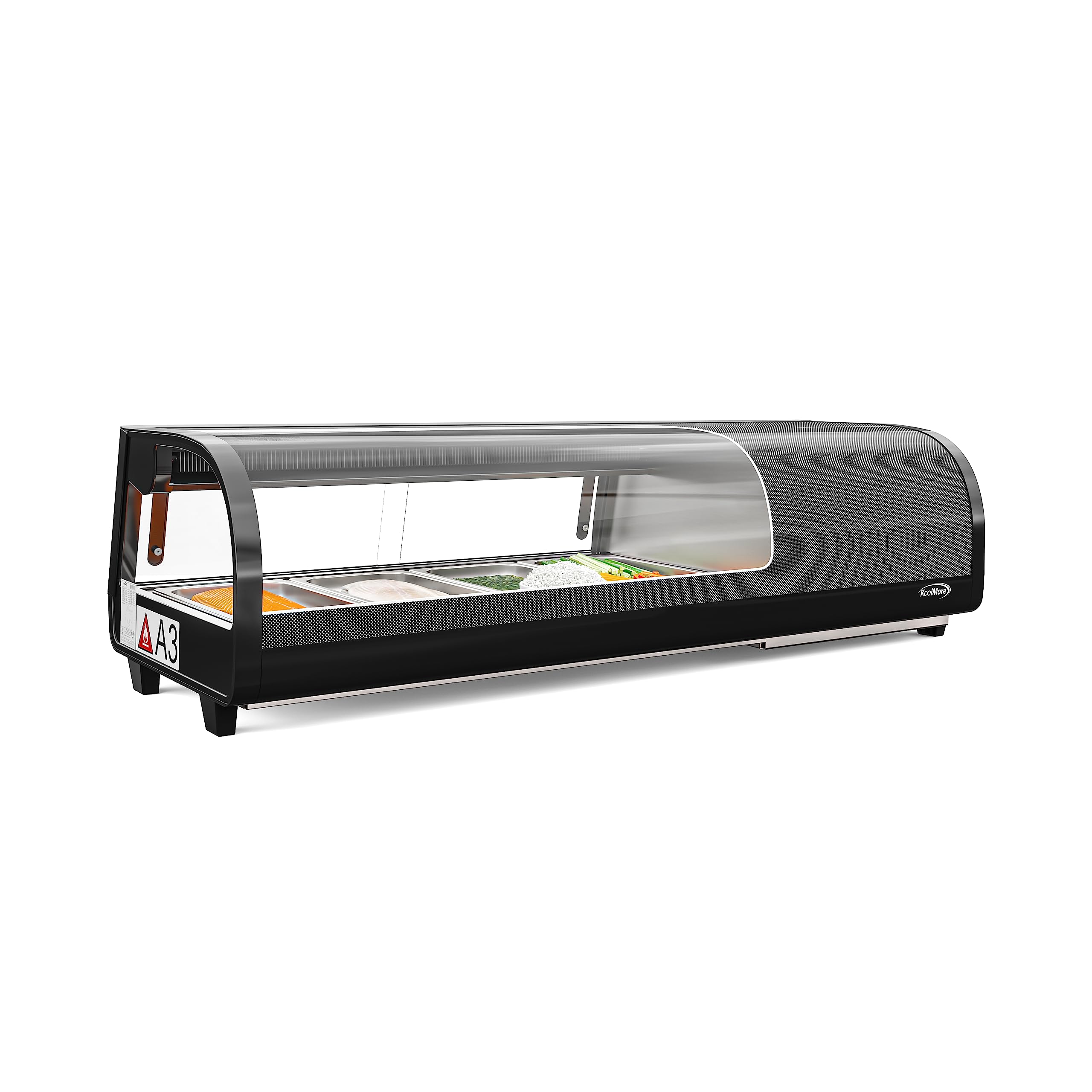 KoolMore KM-SR46-BK Glass Sushi Display Case