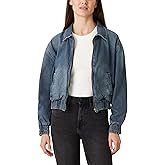kensie Jeans for Women Collared Denim Bomber Jacket, Sizes Small to X-Large
