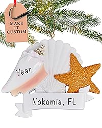 Personalized Seashell Ornament 2025 | Free 24h