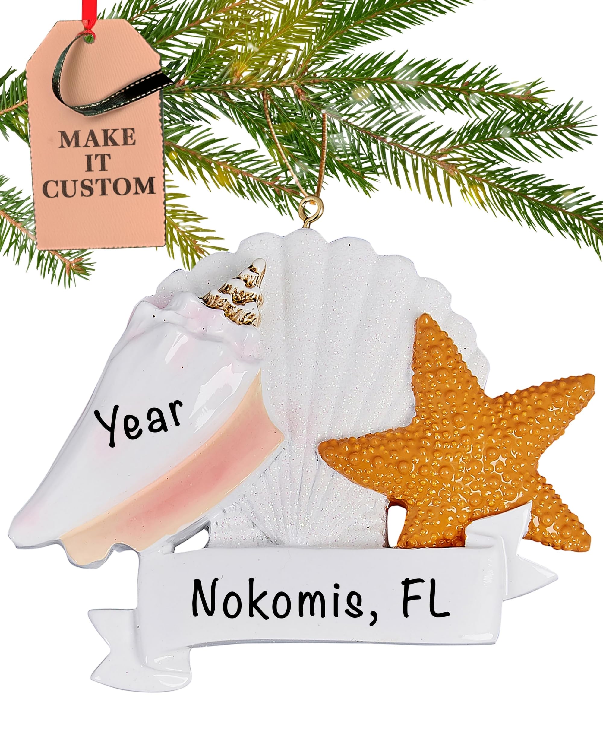 Personalized Seashell Ornament 2025 | Free 24h