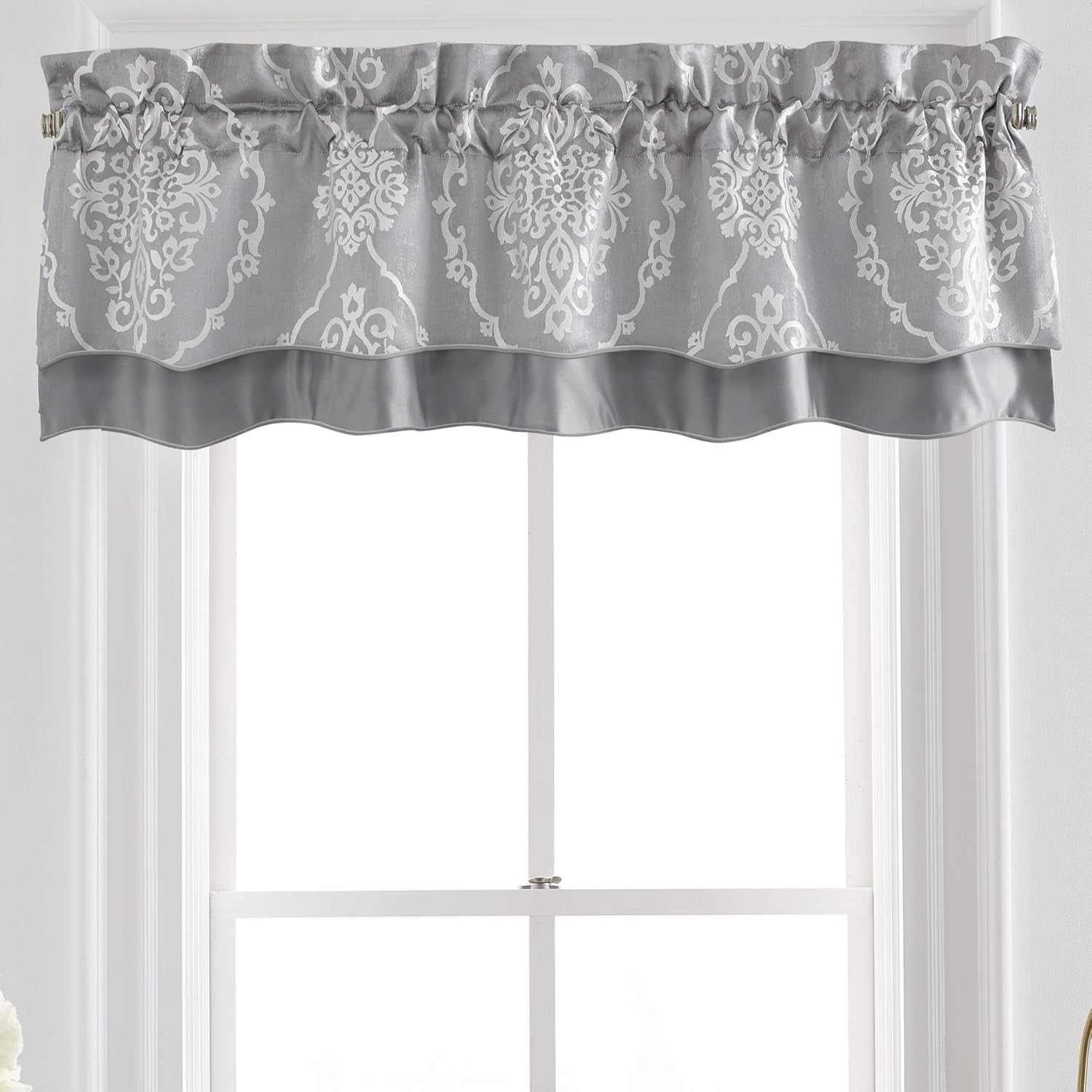 Croscill Isla Scalloped Valance, Grey 