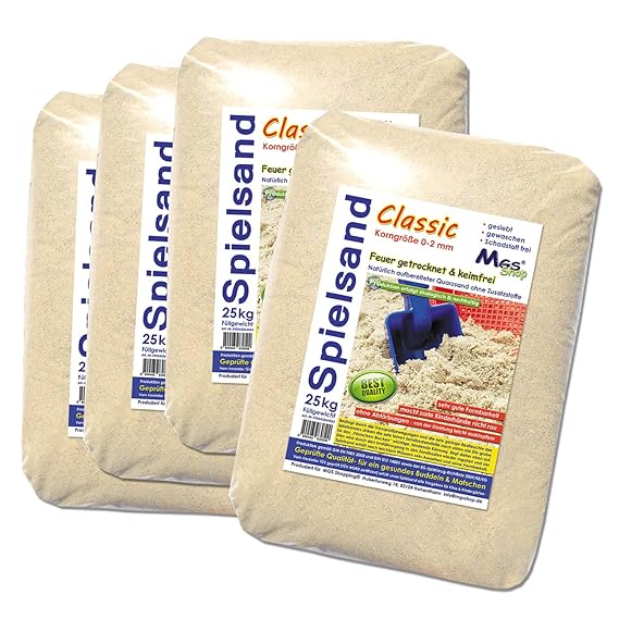 MGS SHOP 100kg Spielsand Quarzsand TÜV geprüft TOP Qualität 0-2 mm Sandkasten
