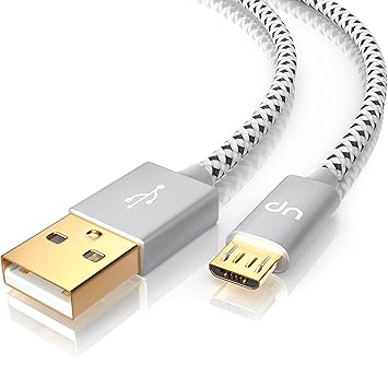 CSL - 1m Micro USB Kabel | 2,4A Schnellladekabel | Naylonkabel + Metallstecker | High Speed Ladekabel Datenkabel für Android 