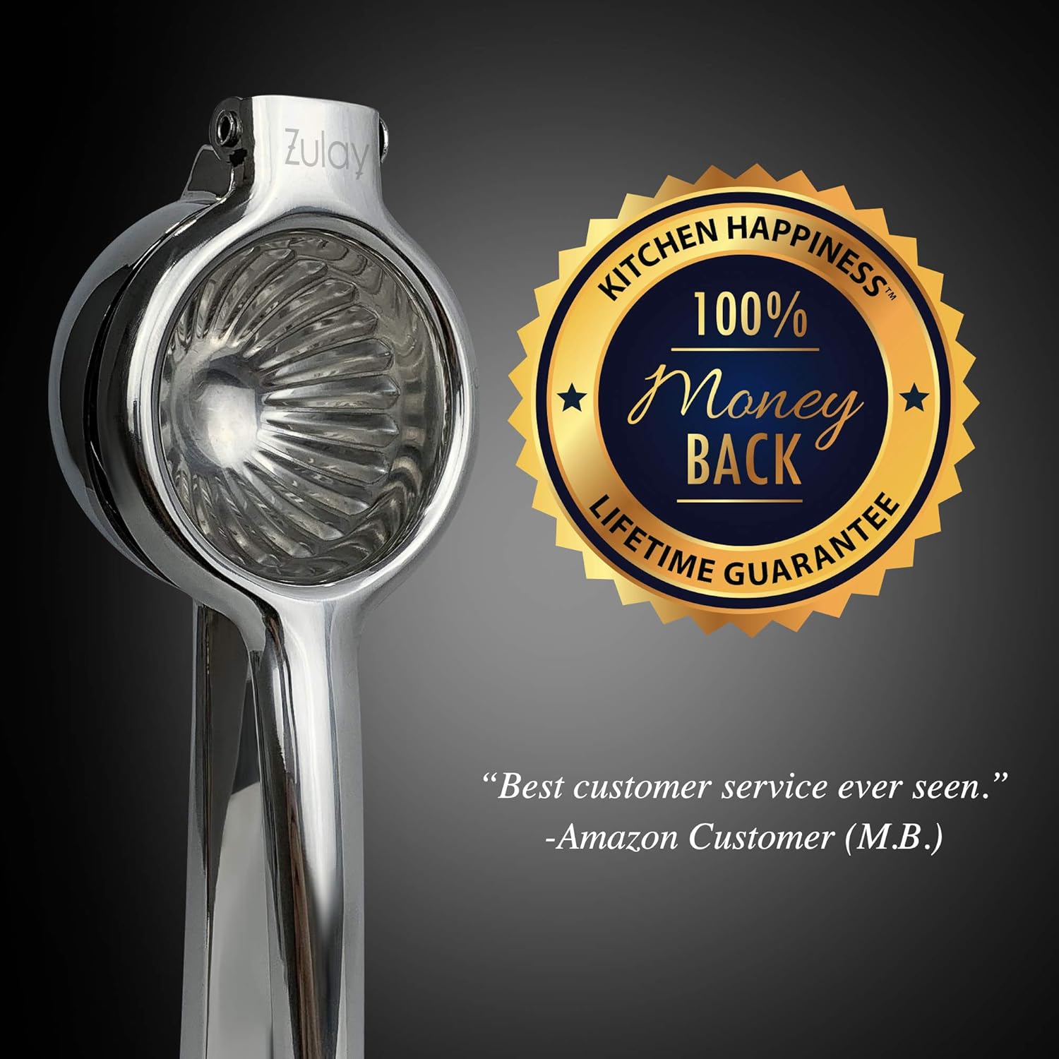 Lemon Squeezer Stainless Steel with Premium Quality Heavy Duty Solid Metal Squeezer Bowl - Large Manual Citrus Press Juicer and Lime Squeezer Stainless Steel - by Zulay Kitchen: Kitchen & Dining