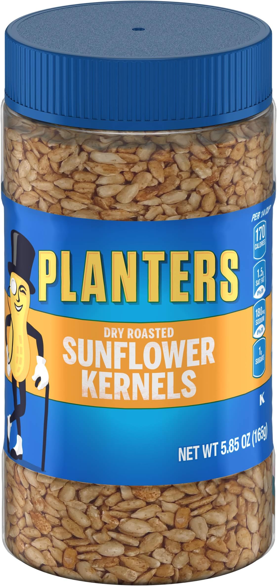Planters Dry Roasted Sunflower Kernels (5.85 oz Canisters, Pack of 12