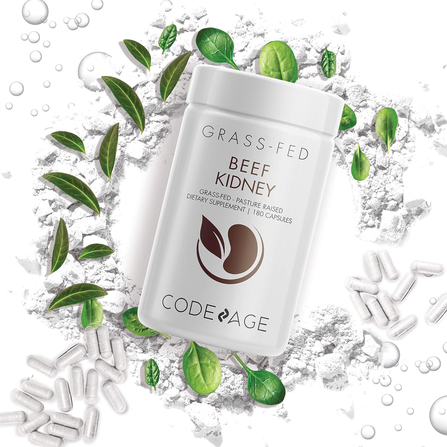 Codeage Grass Fed Beef Kidney Supplement - Freeze Dried, Non-Defatted, Desiccated Beef Kidney Glandulars Nutrition Bovine Pills – Pasture Raised Beef Vitamins for Kidney - Non-GMO -180 Capsules: Health & Personal Care
