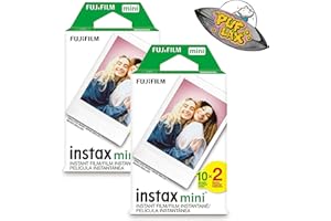 Fujifilm Mini Instant Camera Film: 40 Shoots Total, Value Pack, (10 Sheets x 4) - Capture Memories Anytime, Anywhere - Includes Puflax UFO Sticker
