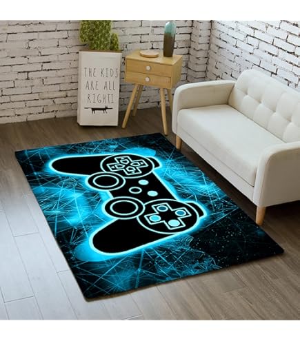 PlayStation ラグマット Amazon.com: PlayStation Square Rug Controller Icons Design