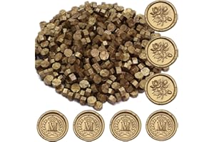ONWINPOR Antique Gold Wax Seal Beads, 400Pcs Sealing Wax Beads, Octagon Wax Sealing Beads, Vintage Gold Sealing Wax Beads Set for Wax Seal Stamp, Gift Wrapping, Letter Sealing (Antique Gold)