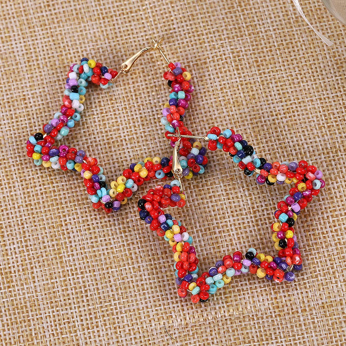 Image result for Dvacaman Statement Hoop Earrings for Women - Fashion Acrylic Natural Stone Wood Drop Earrings for Women Jewelry