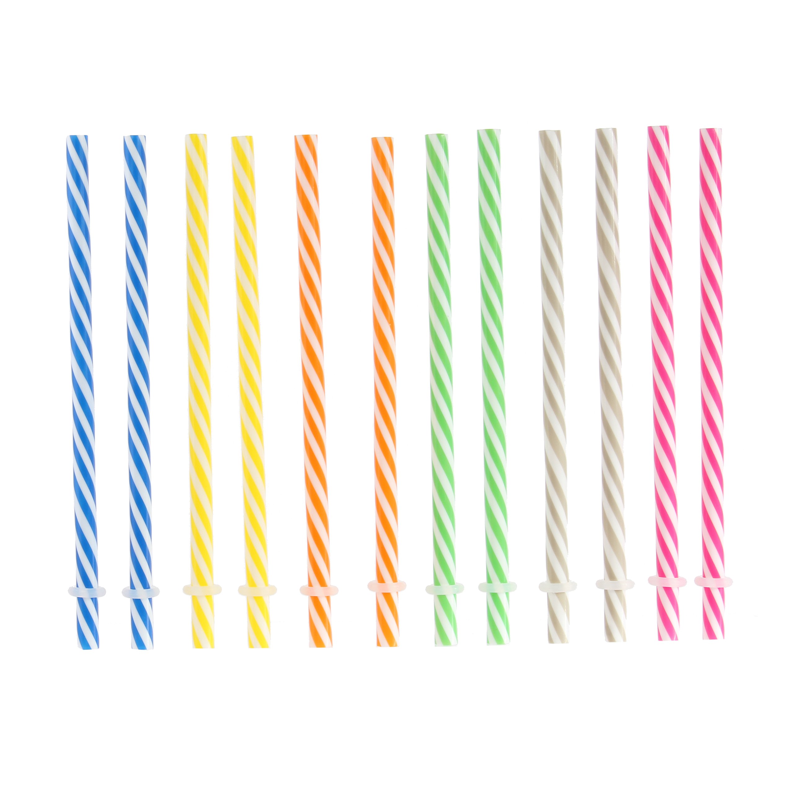 Totally Addict Set 12 PAJITAS REUTILIZABLES, Multicolored, 1,3 x 1,3 x 17,2 cm