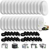 50 Pack Cat Water Fountain Filters for 108/3.2L& 67oz/2L Stainless Steel Pet Water Dispenser Cat/Dog Fountain Filter Replacement(25 Filters & 25 Sponges)