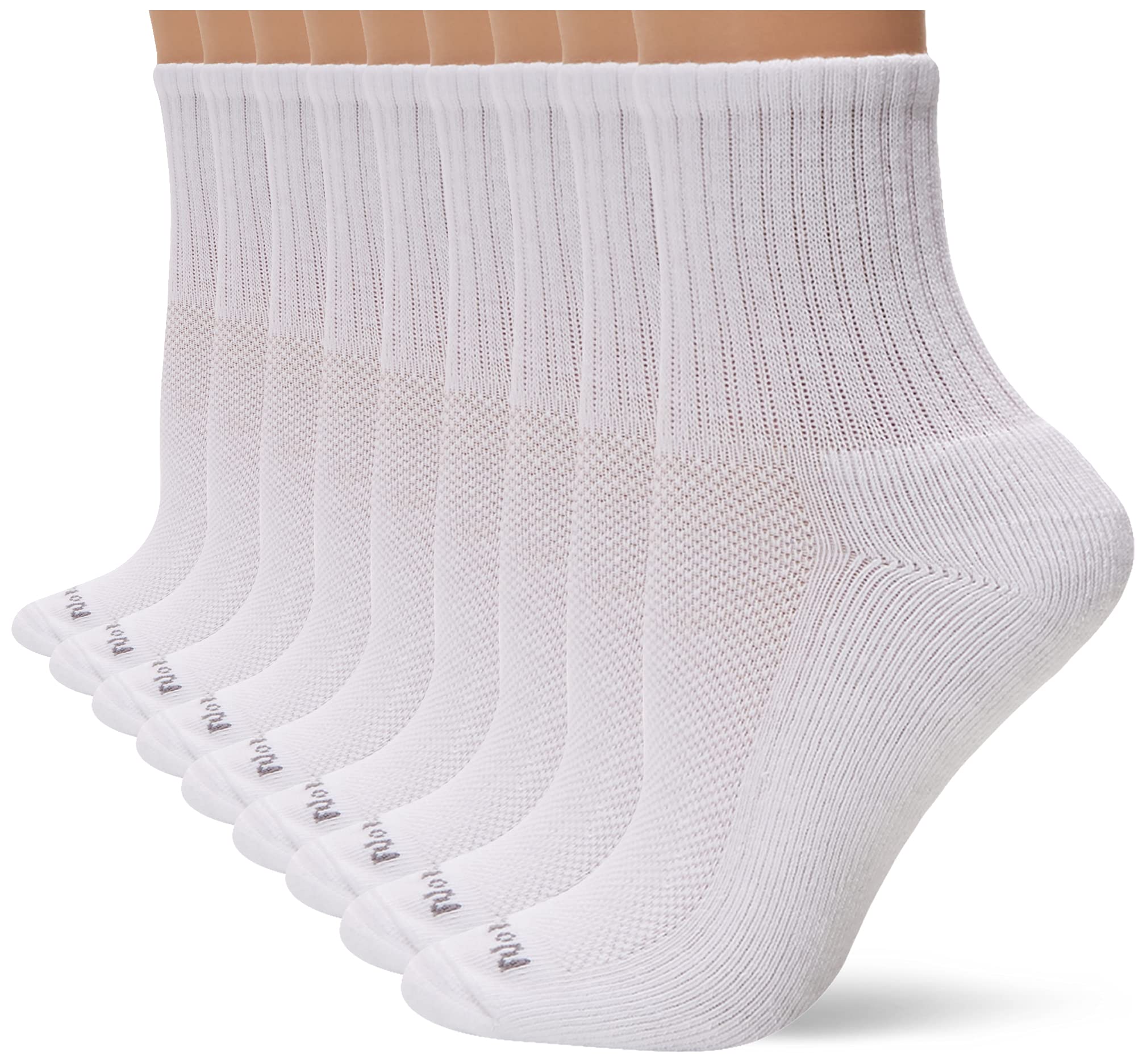 Photo 1 of No nonsense womens Soft & Breathable Cushioned Mini Crew Running Socks, White - 9 Pair Pack, 4 10 US