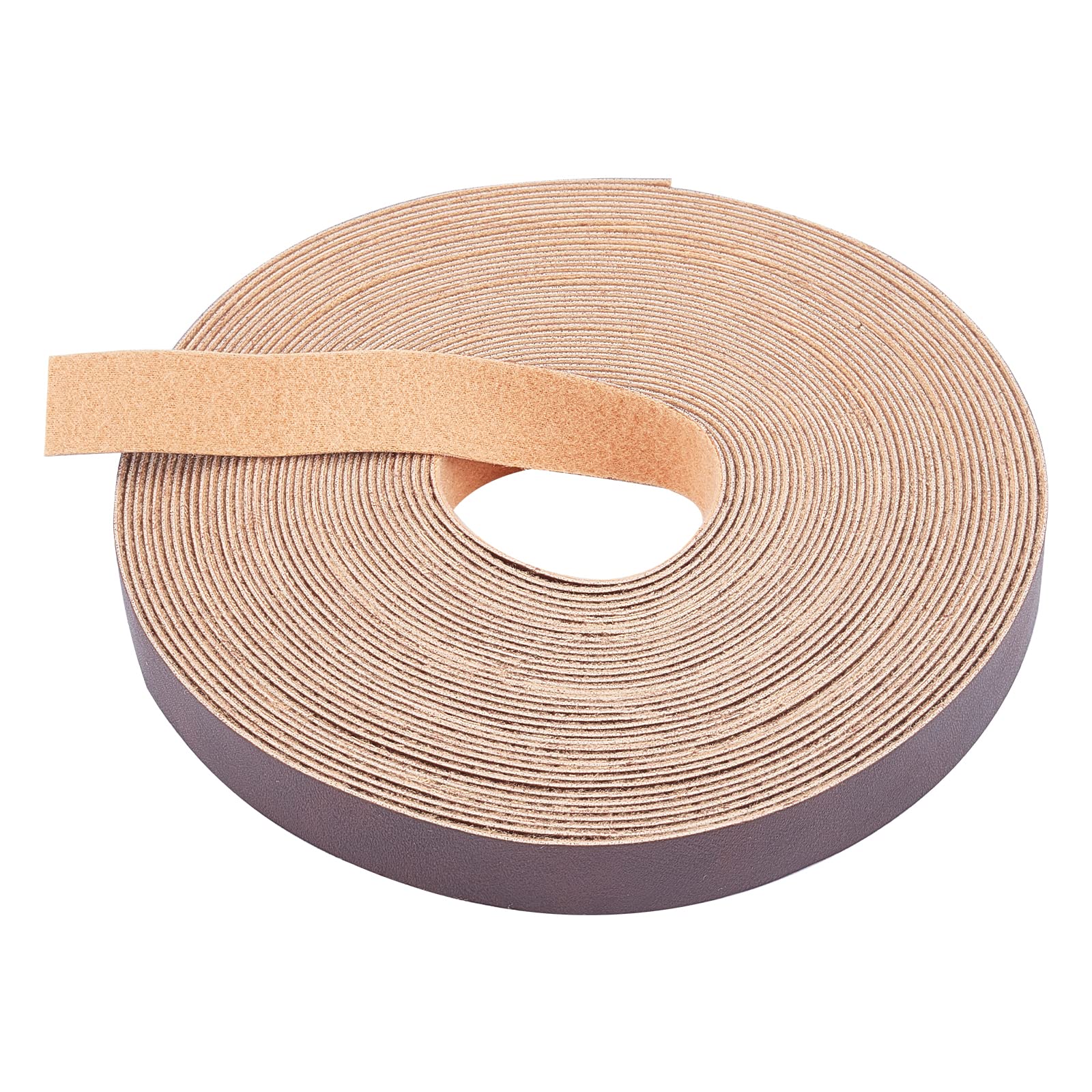 GORGECRAFT 1 Roll 11yd/10m Lychee Pattern Leather Strap Strip 5/8 inch Wide Flat Cord DIY Full Grain Buffalo Leather Strap Belt for Crafts DIY Belts Bracelets Jewelry Leather Watch(dark brown)