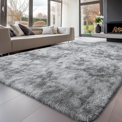 Sour Lemon Large 240x340 cm Grey Shaggy Rug Soft Non Slip Floor Carpet