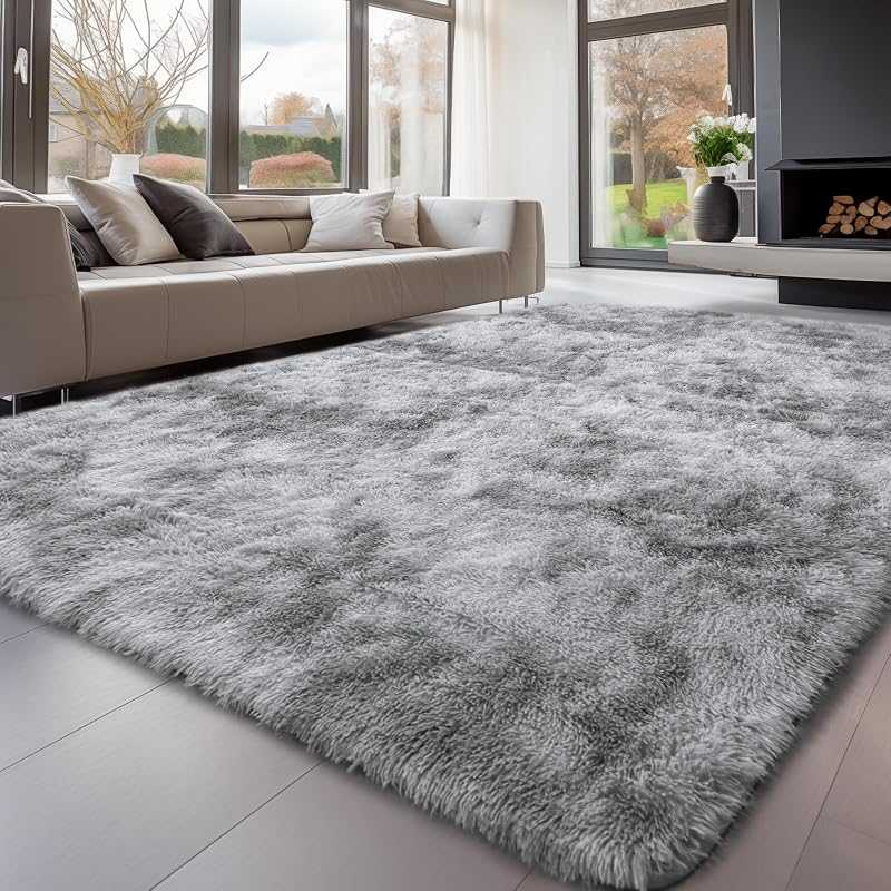 Sour Lemon 200x300 cm Grey Shaggy Rug Large Soft Non Slip Floor Mat