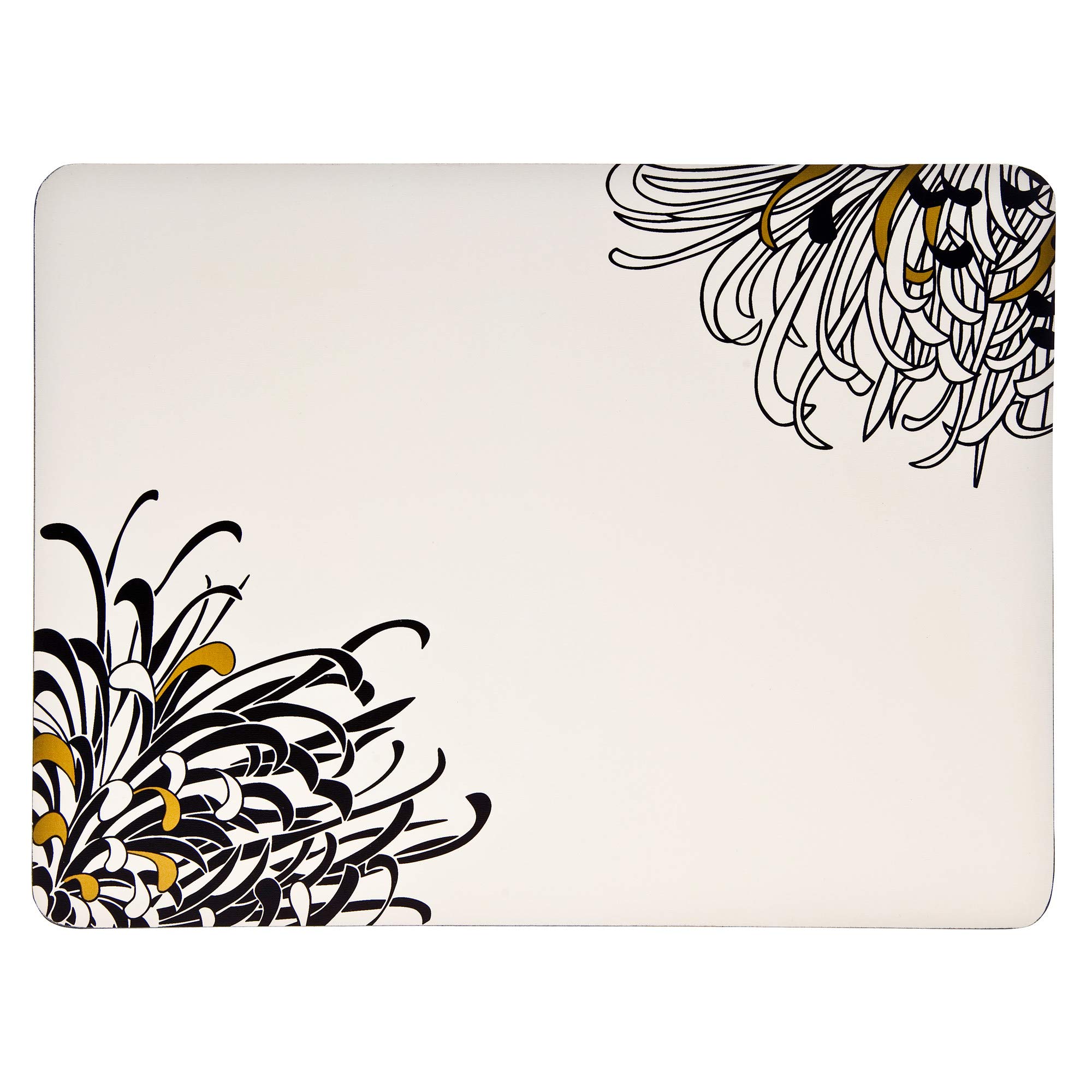 Denby 151048507 30.5 x 23 cm Cork Backed Monsoon Chrysanthemum Placemat Set, Set of 4, Black/ Gold/ Cream โ image 1