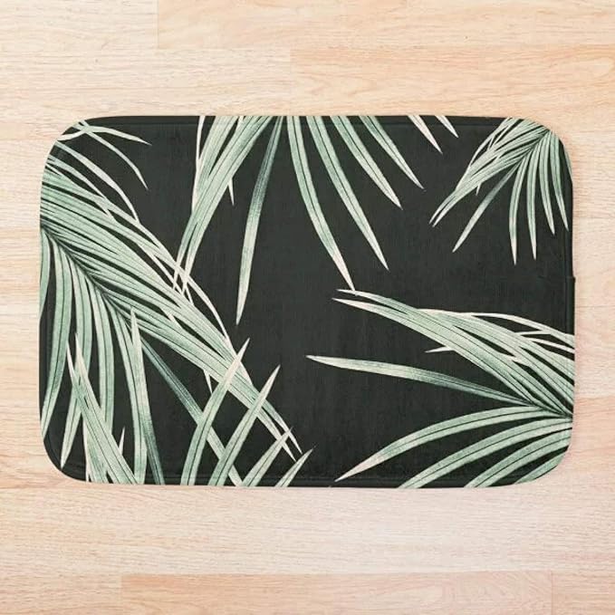 Alfombra de baño Felpudo Alfombra de baño con diseño de hojas verdes